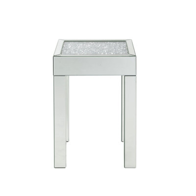 Table de bout miroitante en faux diamants
