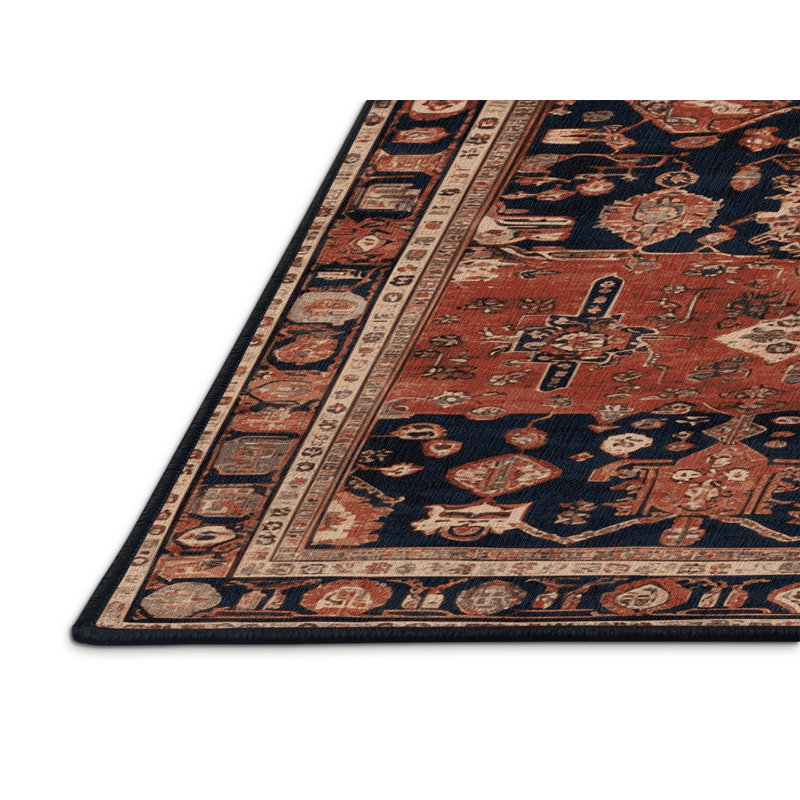 Tapis brun turc lavable à la machine, Carré 5 pi