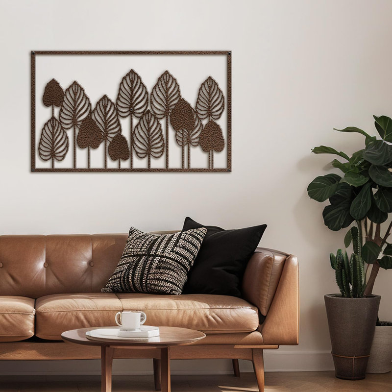 Décoration murale en métal, Bronze, H 9 po x l 18 po x P 0,05 po