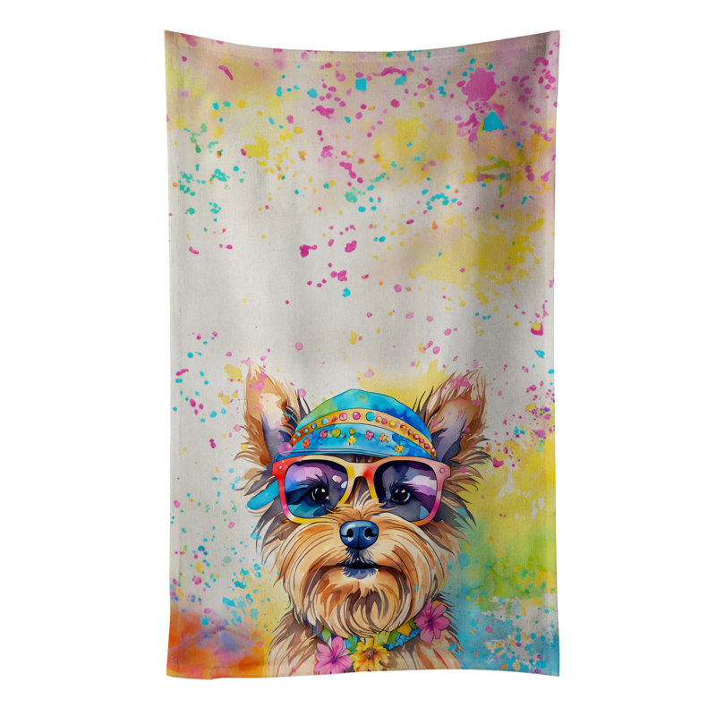 Yorkshire Terrier Hippie Dawg Kitchen Towel