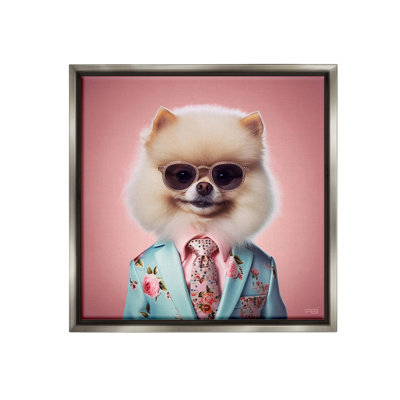 «Dog In Chic suit Floater Frame» par RB sur toile