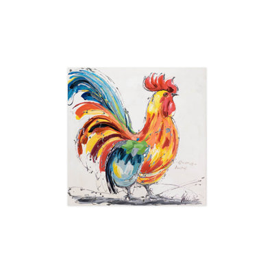 Acrylic Painting Cock In A Basket