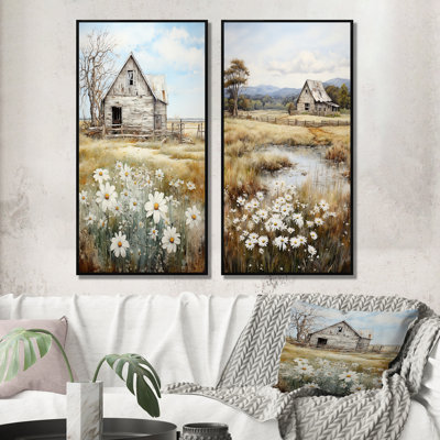 Farmhouse Quiet Retreat II - Ensemble d'art mural de ferme de 2 pièces