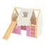 Lit mezzanine simple Chic avec glissoire, rangement et tente