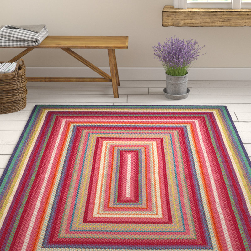 Paulina Hand Woven Performance Machine Washable Geometric Indoor/Outdoor Area Rug, Rectangle 6' x 9'