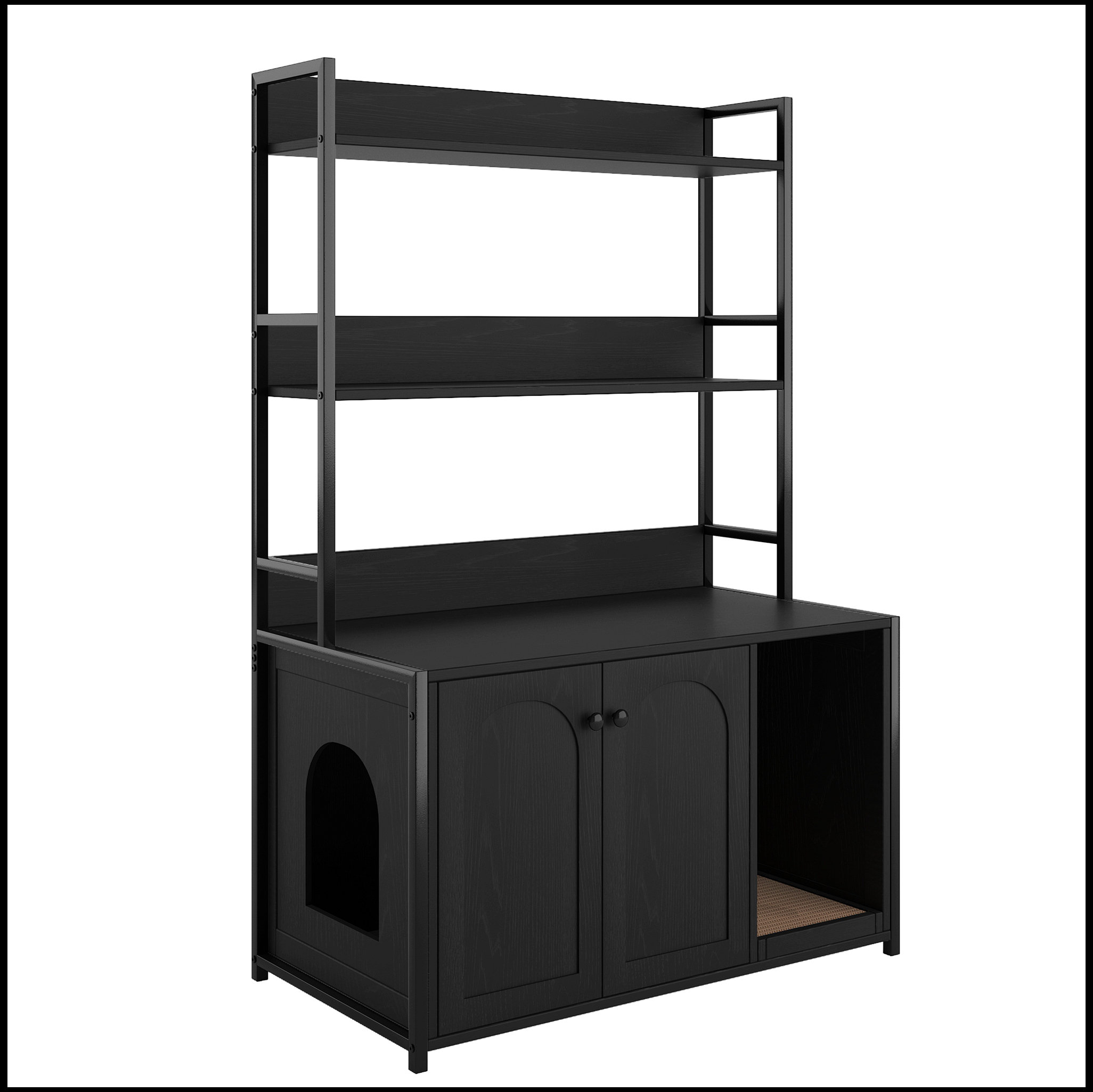 Ebern Designs Large Cat Litter Box Enclosure With Shelf Storage, Hidden