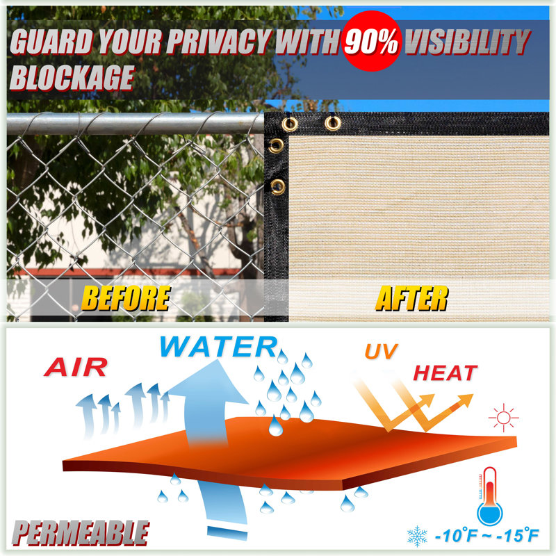 Colour Tree Privacy Screen & Windscreen Fabric Cover – Durable Outdoor Fence Protection, UV-Resistant, Easy Installation