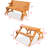 2-in-1 Transforming Interchangeable Outdoor Wooden Picnic Table Garden Bench