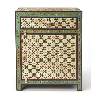 Anssi Hand Painted 1 Drawer Nightstand