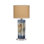 Abstract Ceramic Table Lamp with Raffia Shade
