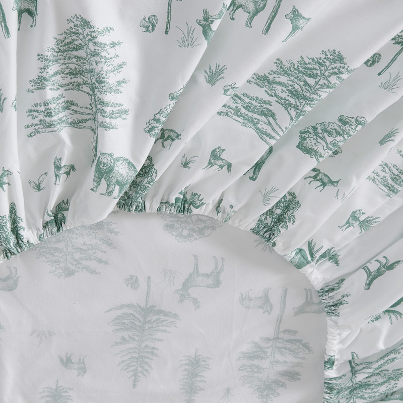 Winter Floral Ultra Soft Microfiber Sheet Set, Sage, Twin Sheet Set with 1 Pillowcase