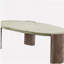 Table basse oblongue gris et chêne patiné