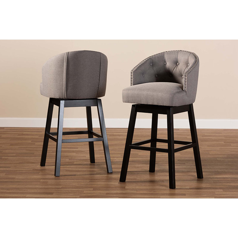 Ensemble de 2 tabourets de bar pivotants Goggans Austin, Gris