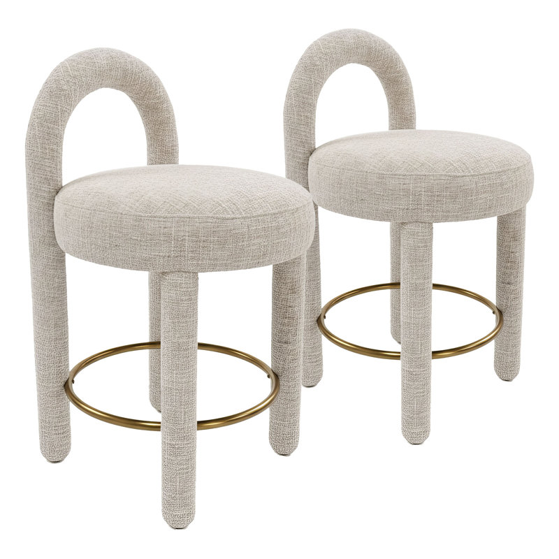 Tabouret de comptoir Daejon Curco (ensemble de 2) gris