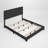 Ebern Designs Maney Upholstered PU Leather Bed Frame, Plain Black, California King