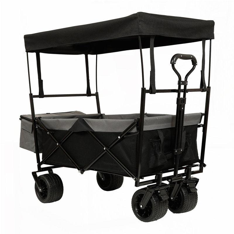 480Lbs Collapsible Wagon with Canopy, Black