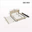 Lit plateforme Queen capitonné avec tête de lit à oreilles, lit gigogne simple et 2 tiroirs, lin, beige
