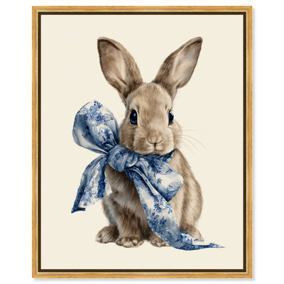 Toile Rabbit I, impression sur toile encadrée par Art Remedy, cadre doré, 30 x 36