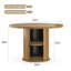 Table de salle à manger ronde 43 po pour 4 personnes, petite table de cuisine en bois avec base en métal robuste, table de salle à manger ronde moderne pour salle à manger, assemblage facile-129879142-129879140