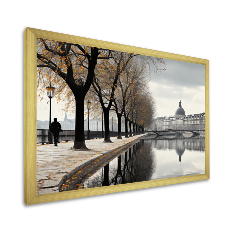 Paris lumière de Paris, H 30 po x l 40 po x P 1,5 po, Cadre doré à une seule photo
