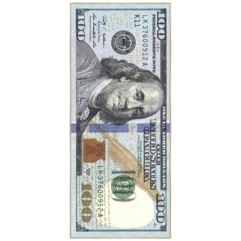 Collection de billets de 100 dollars Ottomanson, billets de 100 dollars classiques, vert, Rectangle 20 po x 53 po
