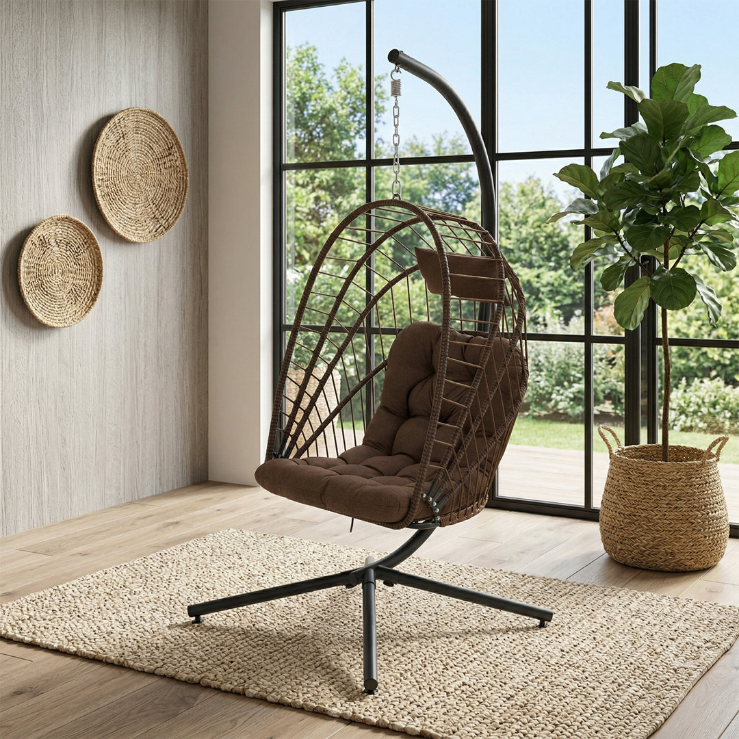 Swing Hanging Egg Chair with Cushion and Headrest