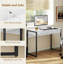 High Gloss Work Table, with Drawers - White