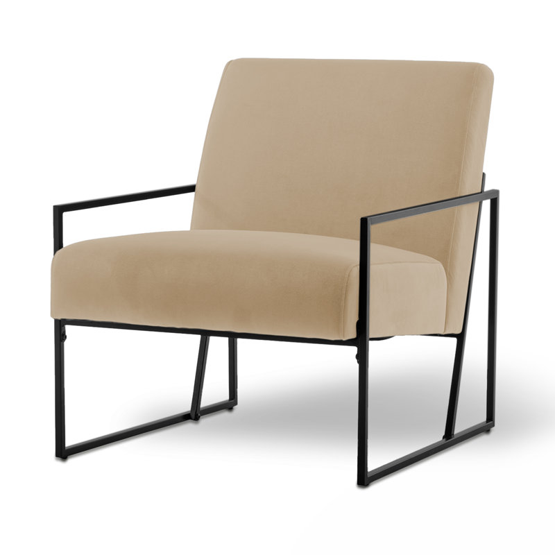 Fauteuil d'appoint en métal Ricci, Velours brun