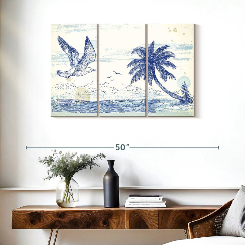 Brampt Summer Beach Drawing, 24" H x 38" W
