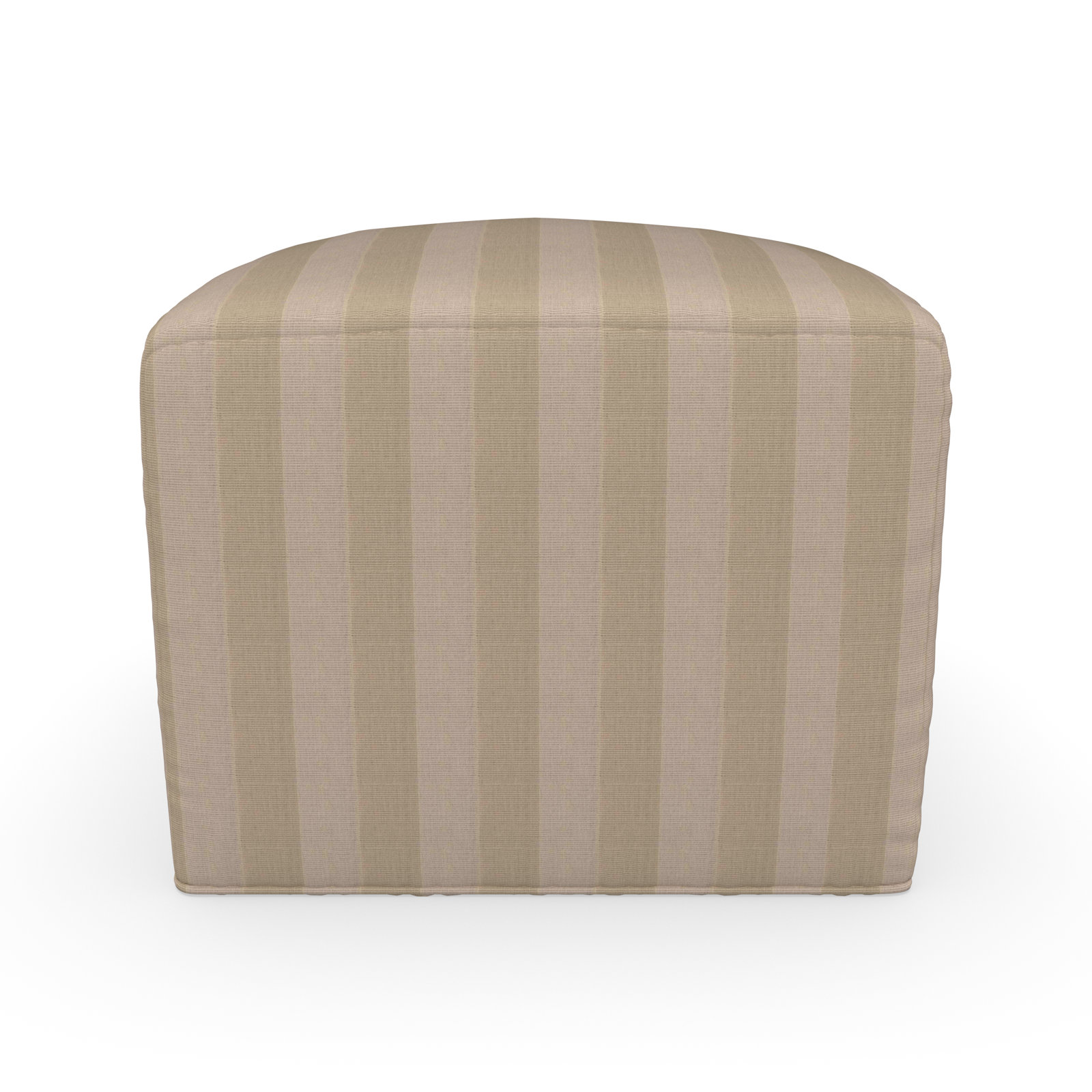 Praia Sunbrella® Outdoor Ottoman, 18" H x 22" W x 22" D, Expressive Sparrow Striped Sunbrella®