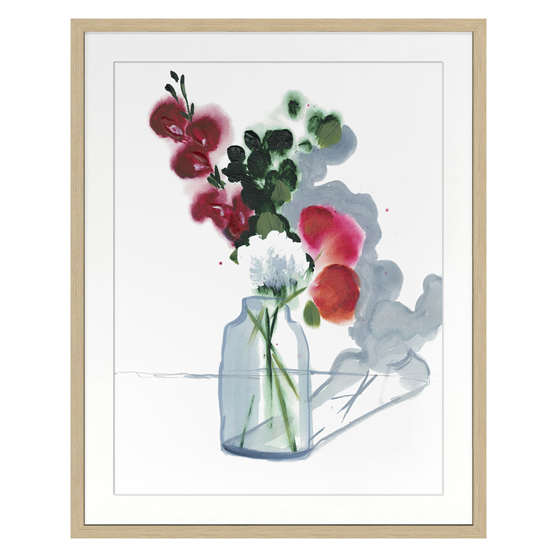 «Floral Study 2» par Stefano Altamura - reproduction d'un seul cadre, Chêne nordique, H 20 po x l 16 po x P 1,5 po