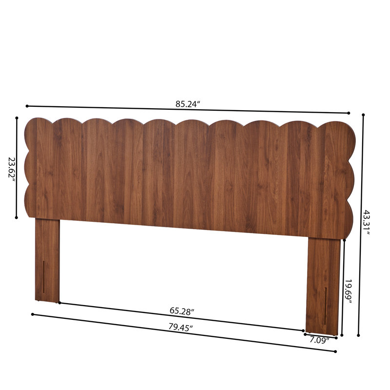 Tête de lit Pancel à motif festonné, H 43,31 po x l 85,24 po x P 1,81 po