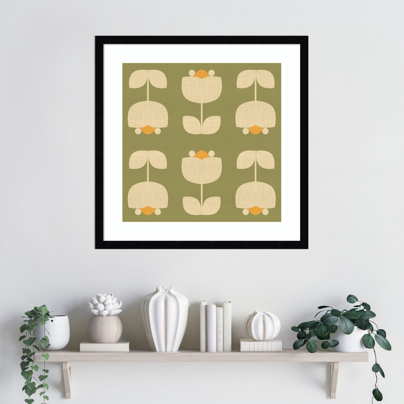«Scandinavian Tulip Decor» par Pearlstein, impression sur bois encadrée, H 21 po x l 21 po, Noir Svelte