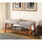 Gray Fabric Bench With Oak Finish - 40"X16"X18" Seat & Practical Shelf Storage Slatted 15.76 In. Depth Functional Elegant-950826069