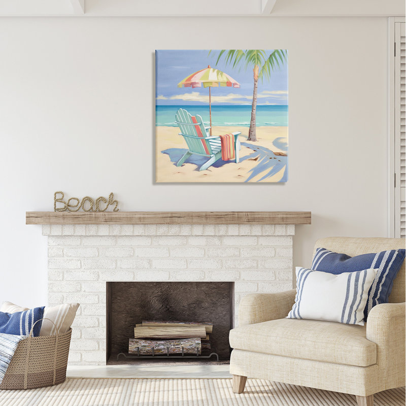 Plage pastel relaxante, H 30 po x l 30 po x P 1,5 po