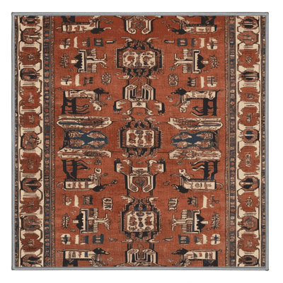 Machine Washable Persian Brown Area Rug
