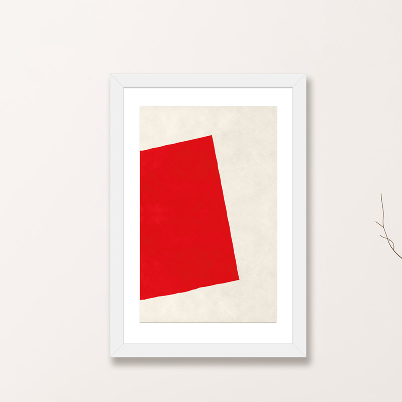 « red square (after albers) », impression, H 32 po x l 24 po x P 1 po, Papier avec cadre blanc