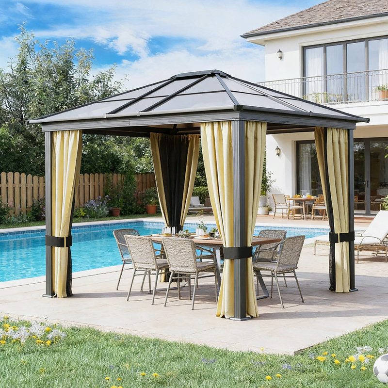 Auvent de pavillon spacieux avec protection UV et filet amovible pour les rassemblements extérieurs