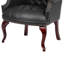Fauteuil d'invité Saili, design traditionnel à oreilles, vinyle capitonné noir-117561240