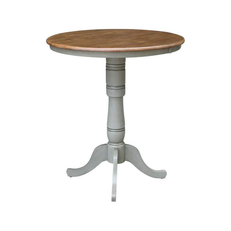Table de salle à manger en bois massif Mosteller, Hickory / pierre, H 42 po x l 36 po x P 36 po