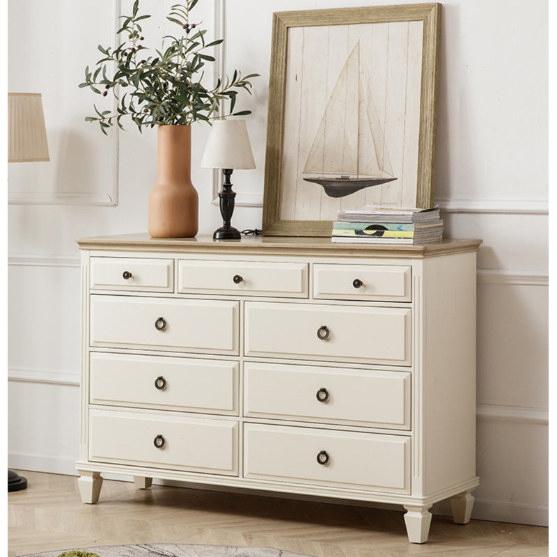 Simple Beige Solid Wood Porch Cabinet Solid Wood Accent Chest