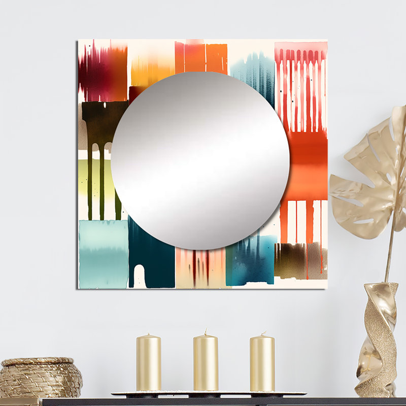 Samil - Modern Geometric Large Square Mirror For Wall Art Decor, 23" x 23"