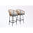 Metal frame Bar stool Set of 2 with Backrest and soft cushion-1317739294
