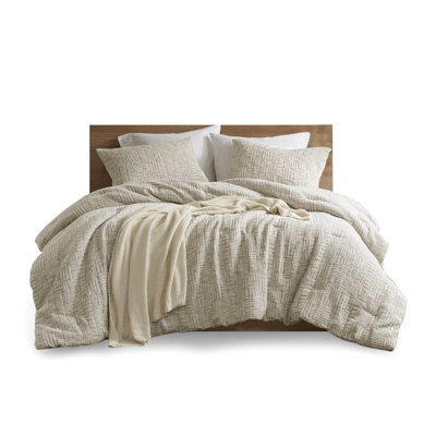 Oversized Full/queen Comforter - 3 Pieces Cotton Geometric Filled 100% Beige Lightning Piece With Insert Glow