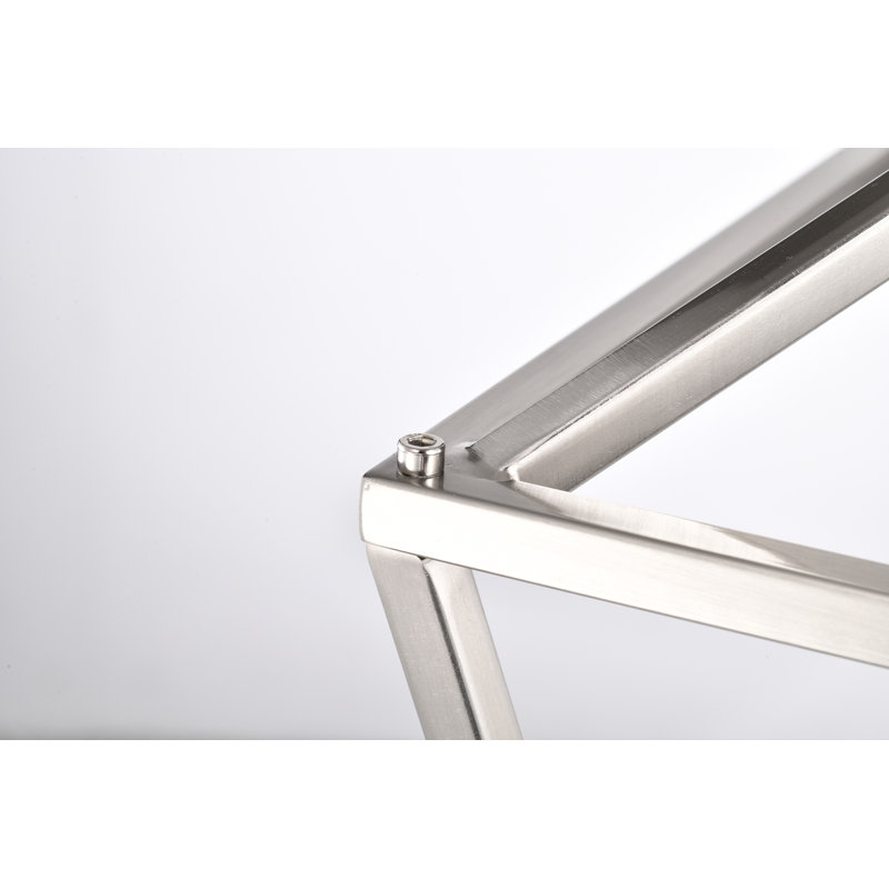 Luminaire suspendu géométrique à 4 lumières Aspen, Nickel brossé, H 57,5 po x l 12 po x P 12 po