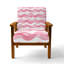 Fauteuil d'appoint abstrait pour ados - Fauteuil en velours rose Blush Waves-1052652027