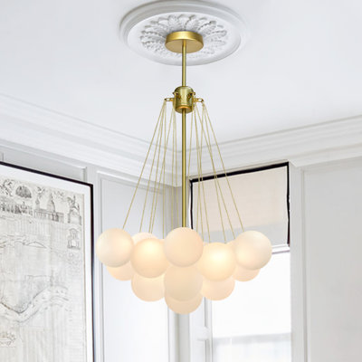 Aniston 3-Light Glass Globe Bubble Chandelier