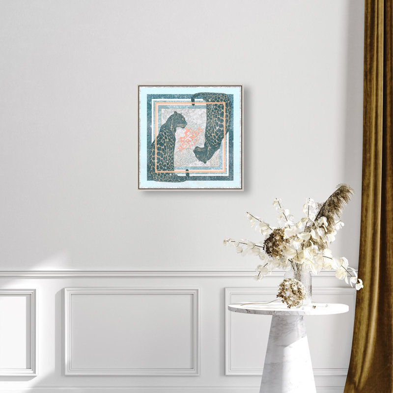 Dual Paris Cheetah Print Glam Jungle by Oliver Gal, Black Frame, 12 x 12, 21"H x 21"W, Silver Frame