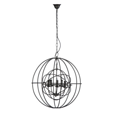 5 - Light Satin Nickel Sphere Pendant
