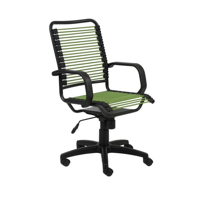 Juyne Steel Bungee Swivel Task Chair with Adjustable Height, Green, Graphite Black